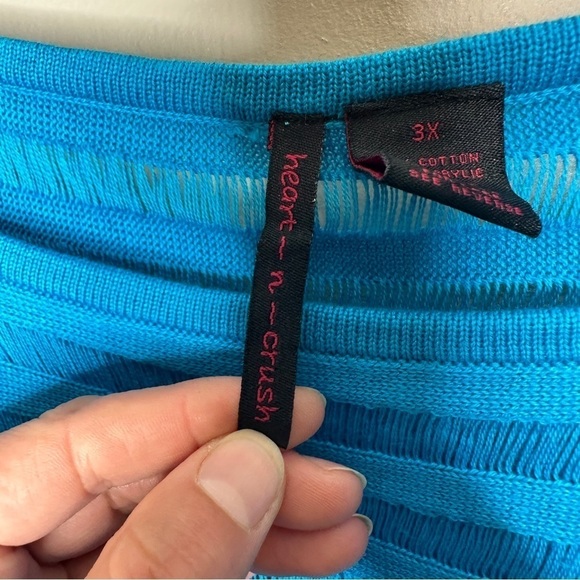 Heart n crush striped poncho cover up - Picture 3 of 6